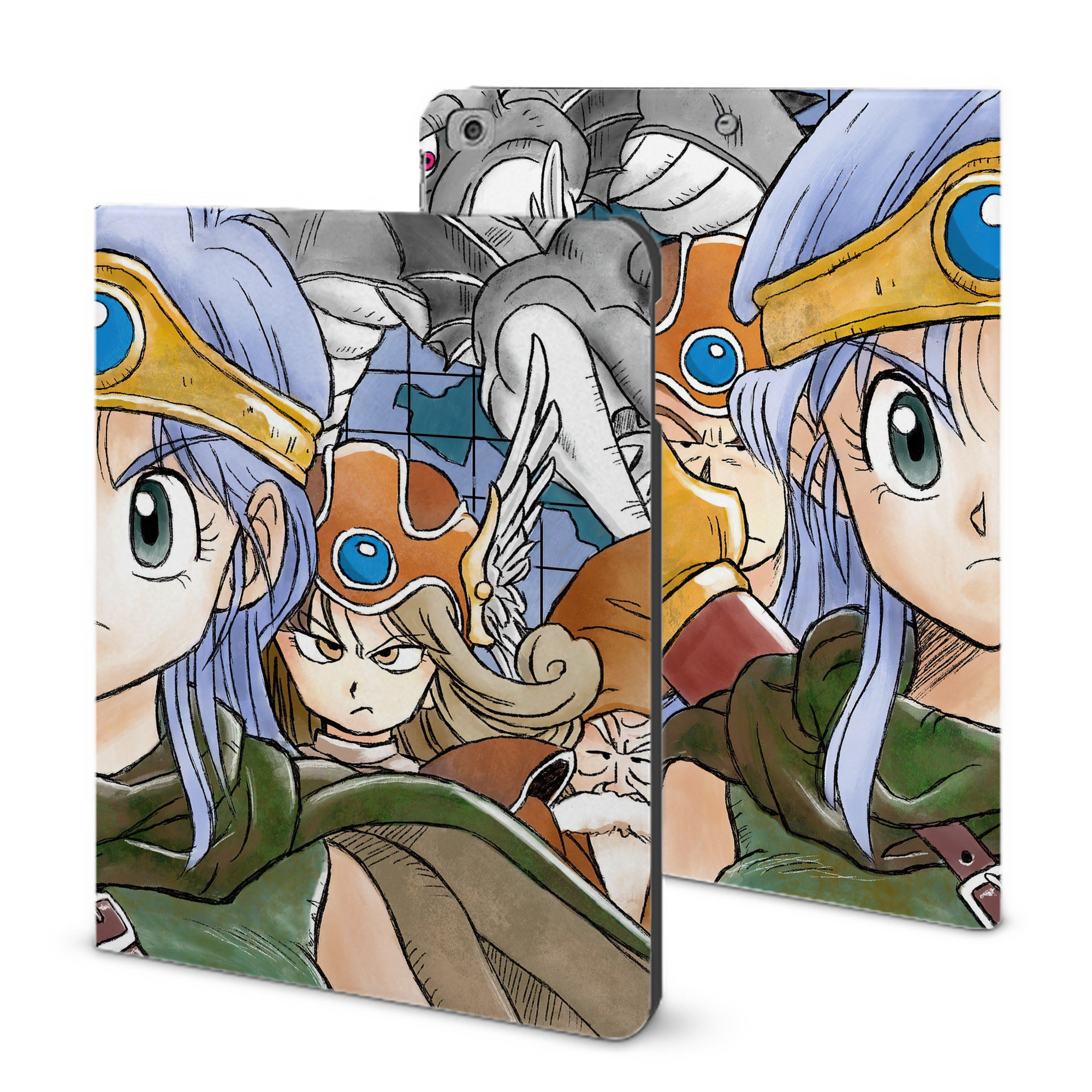 （画像用） ドラゴンクエスト Doragon Kuesuto Dragon Quest IPad ケース ブック型 PUレザー TPU 耐衝撃 軽量 薄型 ペン収納なし 全面保護 IPad 各モデル対応